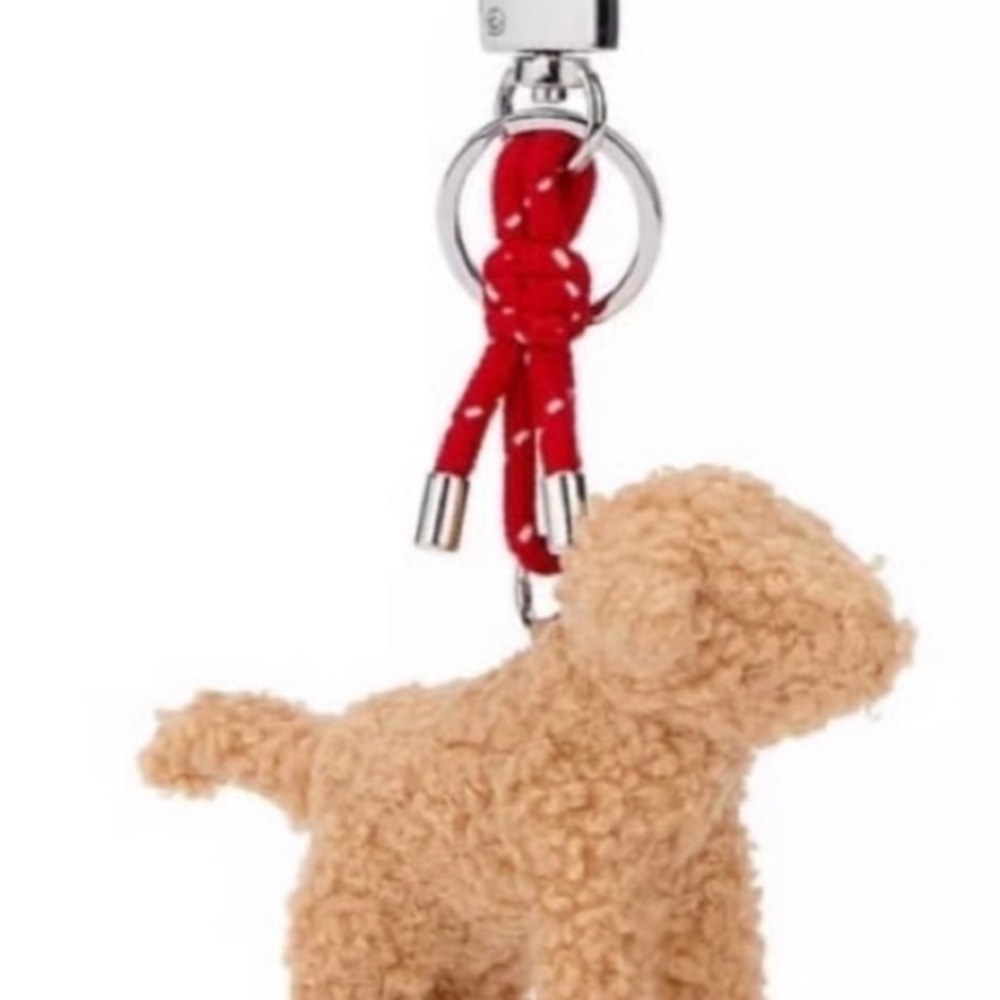 Plush Labor doodle Keychain with Red Rope.. Perfect Gift for any dog lover!